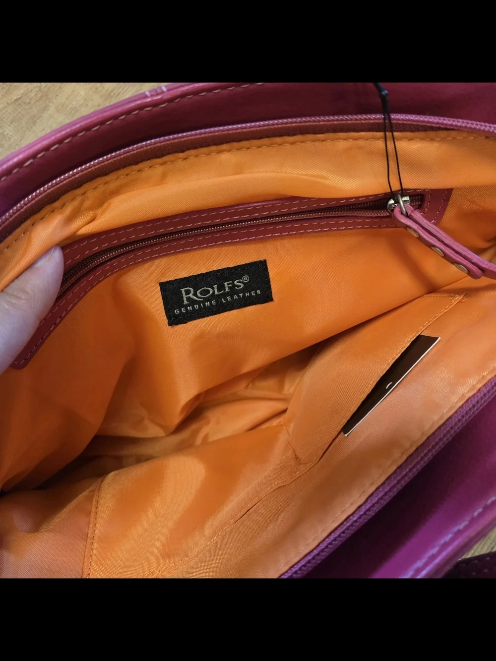 NWOT Rolfs Pink Shoulder Bag Cross Body Strap Genuine Leather